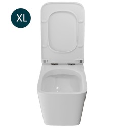 Унитаз подвесной безободковый WAVE LEON сид. дюропласт, м/л, быстр, БЕЛЫЙ глянец (XL) - 551737 