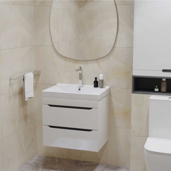 Тумба д/ванной &amp;quot;Лайн-60&amp;quot; подвесная под раковину Fest-60 (Sanita Lux) (ПВХ) - 553009 