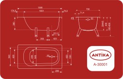 Ванна стальная 1,3*0,7*0,4 (ВИЗ) Антика "Белая Орхидея" цв.белый (ОР-21200) - А-30001