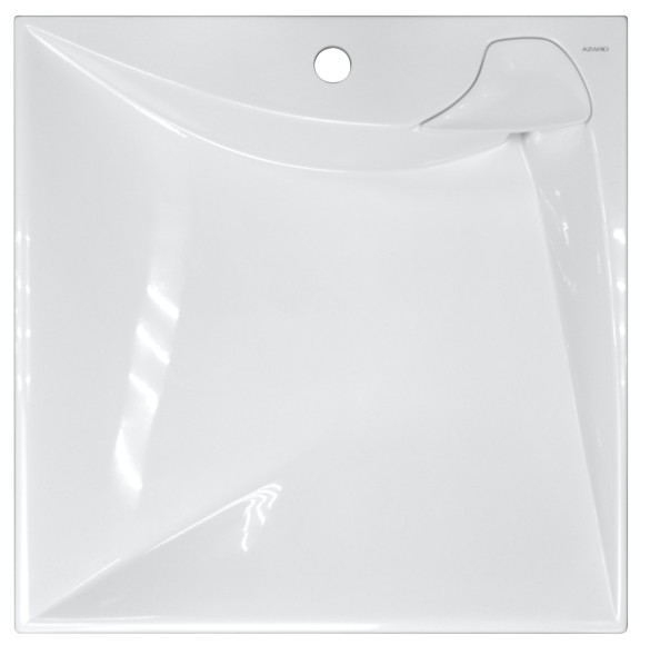 Раковина подвесная Azario Gratsiy 597х598х100 литьевой мрамор, белая (CS00078505)