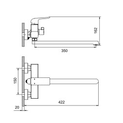 Смеситель для ванны и раковины 35к G2250 GAPPO L-излив, ЧЕРНЫЙ - G2250 