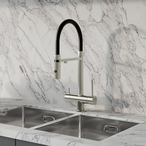 Смеситель для кухни 35к IDDIS ACEBNFFi05 &amp;quot;Ace&amp;quot; высокий, 3 в1, вых. д/пит. фильтра, душ САТИН - ACEBNFFi05 