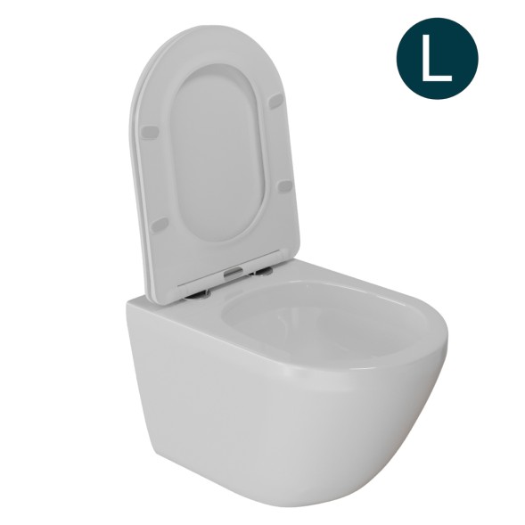 Унитаз подвесной безободковый WAVE MERIDIAN Tornado3.0, сид. дюропласт,м/л,быстр,БЕЛЫЙ глянец(L) - 551735 