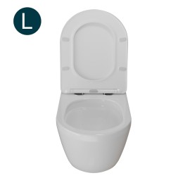 Унитаз подвесной безободковый WAVE MERIDIAN Tornado3.0, сид. дюропласт,м/л,быстр,БЕЛЫЙ глянец(L) - 551735 