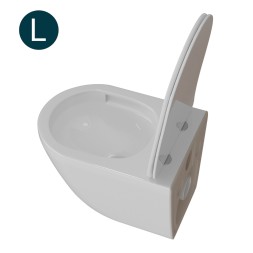 Унитаз подвесной безободковый WAVE MERIDIAN Tornado3.0, сид. дюропласт,м/л,быстр,БЕЛЫЙ глянец(L) - 551735 