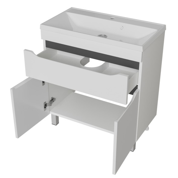 Тумба д/ванной &amp;quot;Лайн-80&amp;quot;  под раковину Fest-80 (Sanita Lux) (ПВХ) - 553012 