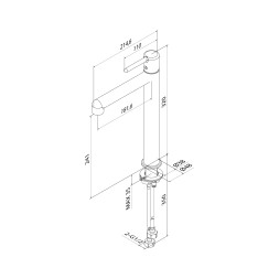 Смеситель для раковины 26к IDDIS AIGBL01i01 "Aiger" высокий, литой, п/гайку ЧЕРНЫЙ матовый - AIGBL01i01