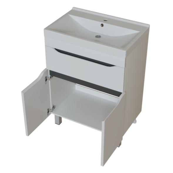Тумба д/ванной &amp;quot;Лайн-60&amp;quot; 1 ящик под раковину Fest-60 (Sanita Lux) (ПВХ) - 555462 