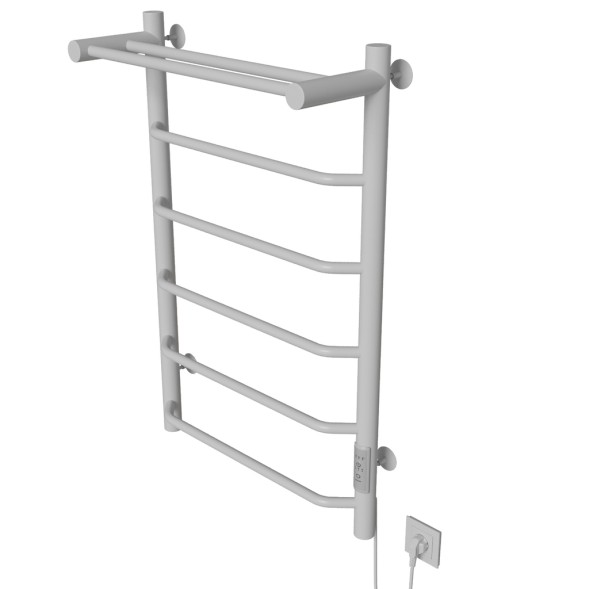 Полотенцесушитель MIXLINE MIRA  80х50 (таймер, 336 Вт, 5 перекладин + ПОЛКА) электрический БЕЛЫЙ - ML-556356 
