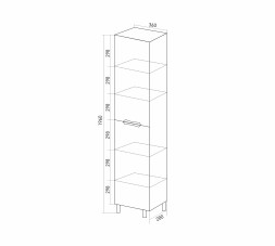 Пенал &amp;quot;Этьен-36&amp;quot; универсальный  (2 створки) (360*1960*296) (ПВХ) - 539098 