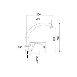 Смеситель для кухни 35к Milardo M05SB0JM05 &amp;quot;Meal&amp;quot;  высокий пов излив ХРОМ - M05SB0JM05 