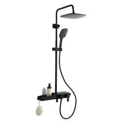 Душевая система AZARIO с поворотным изливом, керамический картридж, черный матовый (AZ-801-2B)