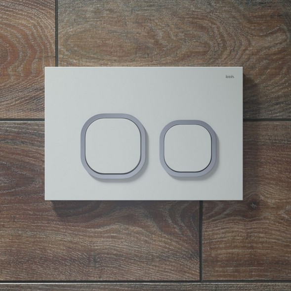 Клавиша смыва из стекла  IDDIS Uniglass 001 UNG01WCi77 универсальная БЕЛОЕ стекло - UNG01WCi77 