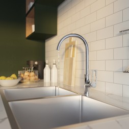 Смеситель для кухни 30k MIXLINE ML28-032 &amp;quot;Energy&amp;quot;высокий излив боковая ручка - ML28-032 