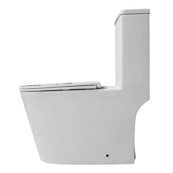 Унитаз моноблок Azario Eagle торнадо, в комплекте с арматурой и сиденьем микролифт дюропласт 690х360х800 (AZ-80673)