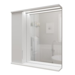 Зеркальный шкаф "Лайн-60" левый с подсветкой (ПВХ) - 553010