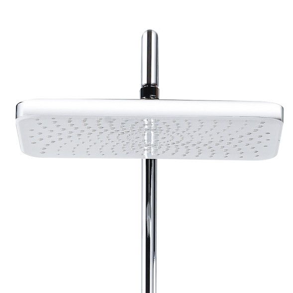 Душевая колонна Azario ARIZONA со смесителем для ванны, с поворотным изливом, прямоугольная, хром (AZ-20S)