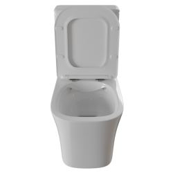 Унитаз-компакт безободковый WAVE PROMO гориз, нижн, 2-кн.арм, сид. дюропл, м/л, быстр, БЕЛЫЙ глянец - 551845 