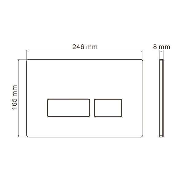 Кнопка смыва WAVE V1 универсальная БЕЛАЯ АБС прямоугольная - 552528 