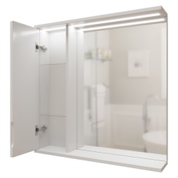 Зеркальный шкаф "Лайн-70" левый с подсветкой (ПВХ) - 553015