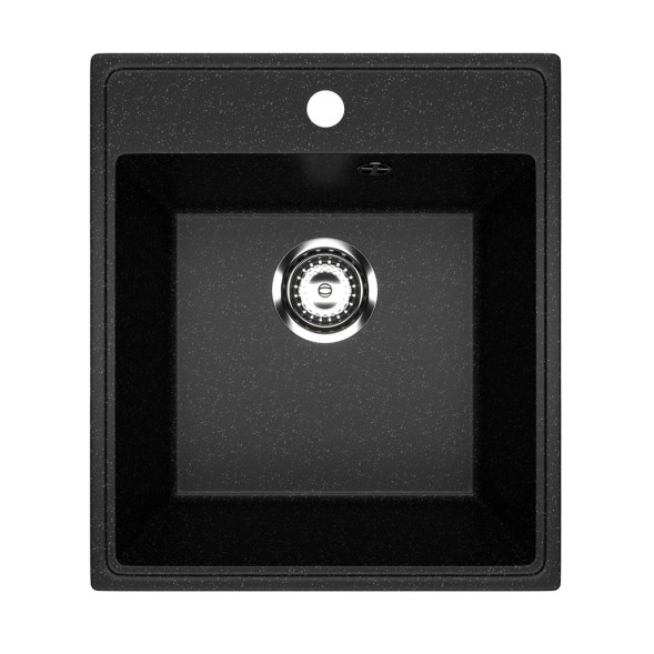 Мойкa ML-GMU02 УЛЬТРА прямоугольная, черный камень, 425*485 мм (глуб. чаши 175) - 00-001401 