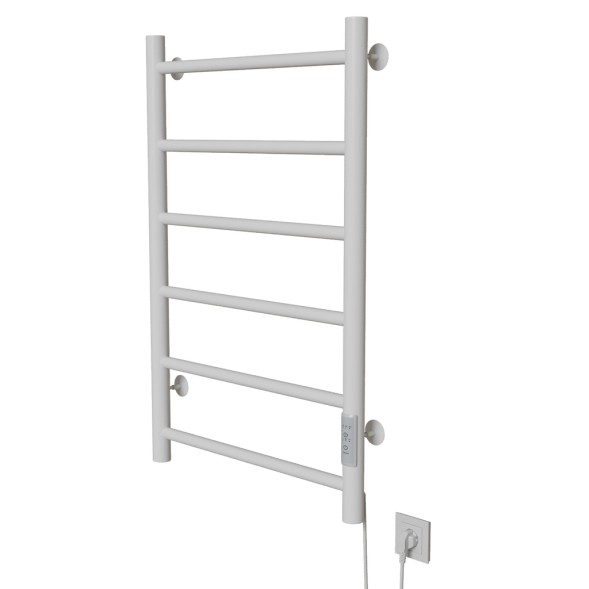 Полотенцесушитель MIXLINE VEGA  80х50 (таймер, 289 Вт, 6 перекладин) электрический БЕЛЫЙ - ML-556348 