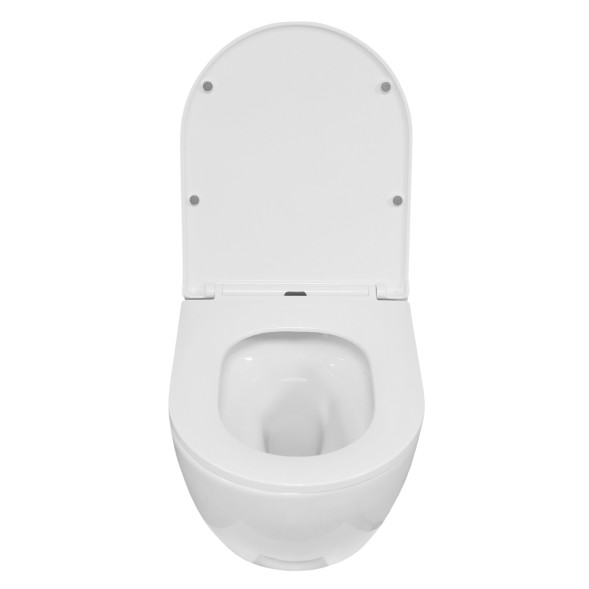 Унитаз подвесной Azario Blanco торнадо, с сиденьем микролифт, дюропласт 490*360*360 (AZ-9003WT)