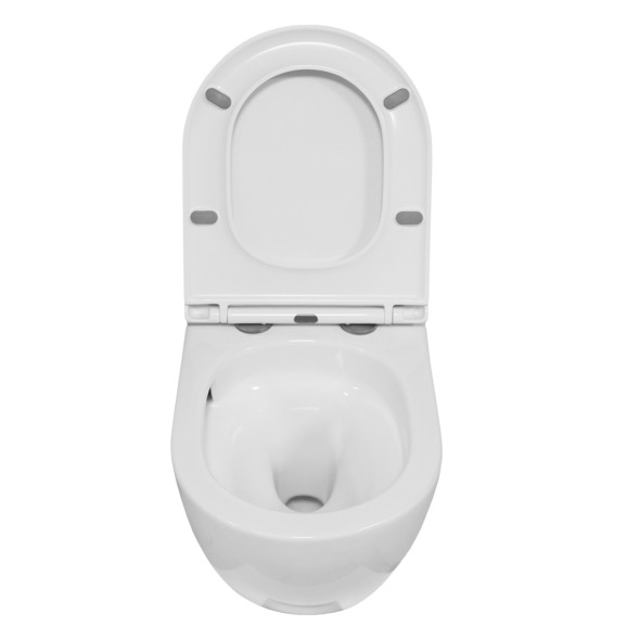 Унитаз подвесной Azario Blanco торнадо, с сиденьем микролифт, дюропласт 490*360*360 (AZ-9003WT)