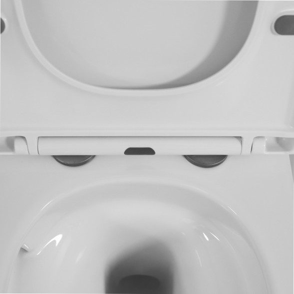 Унитаз подвесной Azario Blanco торнадо, с сиденьем микролифт, дюропласт 490*360*360 (AZ-9003WT)