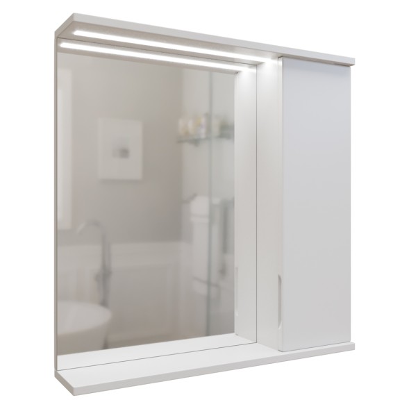 Зеркальный шкаф &amp;quot;Лайн-70&amp;quot; правый с подсветкой (ПВХ) - 553017 