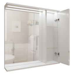 Зеркальный шкаф "Лайн-70" правый с подсветкой (ПВХ) - 553017