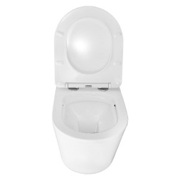 Унитаз подвесной Azario Teramo 480х365х360 безободковый, в комплекте с сидением микролифт, белый (AZ-0053 SP)