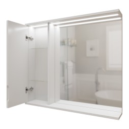 Зеркальный шкаф "Лайн-80" левый с подсветкой (ПВХ) - 553016