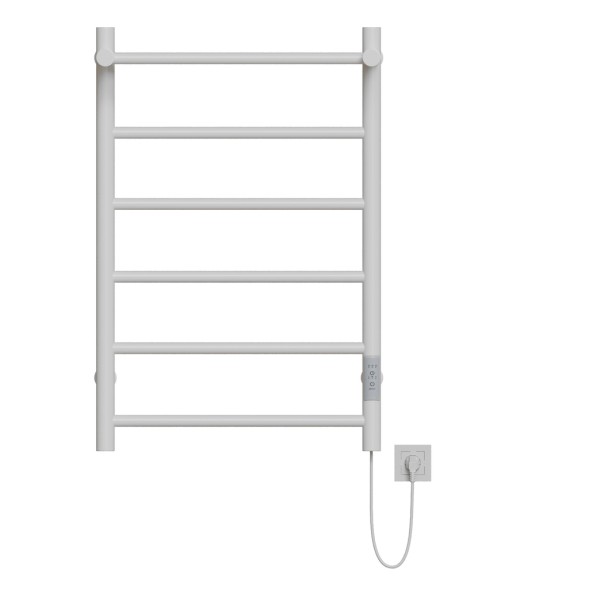 Полотенцесушитель MIXLINE VEGA  80х50 (таймер, 318Вт, 5 перекладин + ПОЛКА) электрический БЕЛЫЙ - ML-556354 