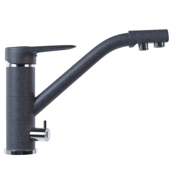Смеситель для кухни 40к MIXLINE ML-GS05 (309) темно-серый с вых. для питьевого фильтра - 00-00000613 