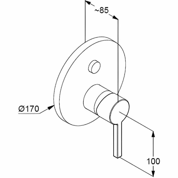 Смеситель для душа Kludi Nova Fonte Puristic внешняя часть, черный матовый (206593915)