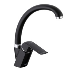 Смеситель для кухни 35к G4150 GAPPO высокий пов. излив, п/гайку, ЧЕРНЫЙ - G4150 