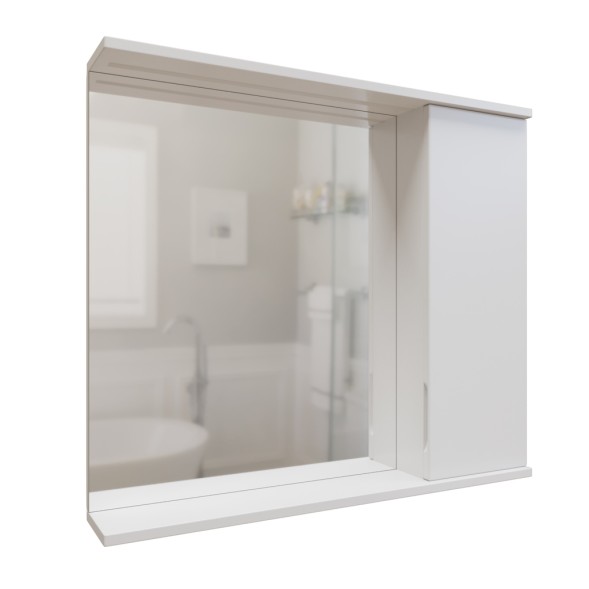 Зеркальный шкаф &amp;quot;Лайн-80&amp;quot; правый с подсветкой (ПВХ) - 553018 