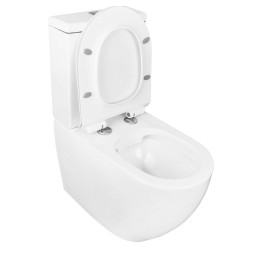 Унитаз-компакт Azario CORSA 630x380x830 напольный, безободковый с бачком и сиденьем микролифт (AZ-2062S)