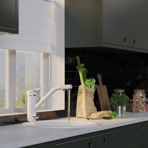 Смеситель для кухни 40к MIXLINE ML-GS05 (310) серый с вых. для питьевого фильтра - 00-00000614 