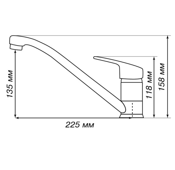 Смеситель для кухни серый Z_АРКОС 1AX001FCXX230