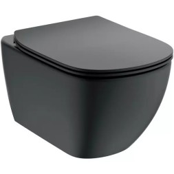 Промо-комплект Ideal Standard TESI silk black инсталляция с подвесным унитазом и крышкой микролифт, цвет черный матовый + кнопка смыва двойная, ченая в подарок (T3868V3/123A6)