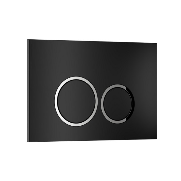 Кнопка смыва WAVE W2 универсальная ЧЕРНАЯ АБС круглая - 552523 