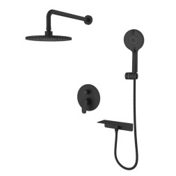 Душевая система 35к Milardo RORBL02M67 &amp;quot;Rora&amp;quot; лейка &amp;quot;Тропический душ&amp;quot; встраиваемая ЧЕРНЫЙ матовый - RORBL02M67 