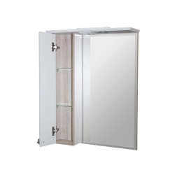 Зеркальный шкаф "ВЕРСАЛЬ-55" белое дерево левый с подсветкой(ПВХ) - НОВИНКА