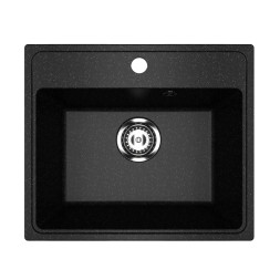 Мойкa ML-GMU03 УЛЬТРА прямоугольная, черный камень, 490*420 мм (глуб. чаши 170) - 00-001409 