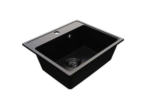 Мойкa ML-GMU03 УЛЬТРА прямоугольная, черный камень, 490*420 мм (глуб. чаши 170) - 00-001409 