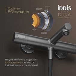 Смеситель для ванны термостат IDDIS DUNGM02i74WA "Duna" без душ. аксессуаров, ГРАФИТ мат. - DUNGM02i74WA