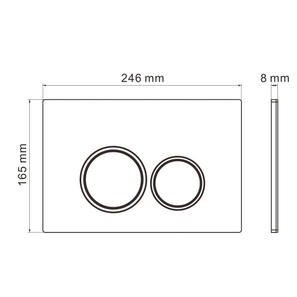Кнопка смыва WAVE W3 универсальная ХРОМ АБС круглая - 552524 