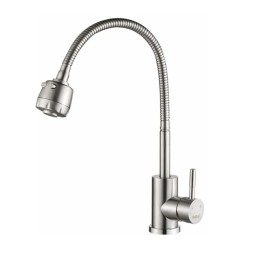 Смеситель для кухни 35к HB73304 HAIBA гибкий излив, б/отв боковая п/гайку НЕРЖ - HB73304